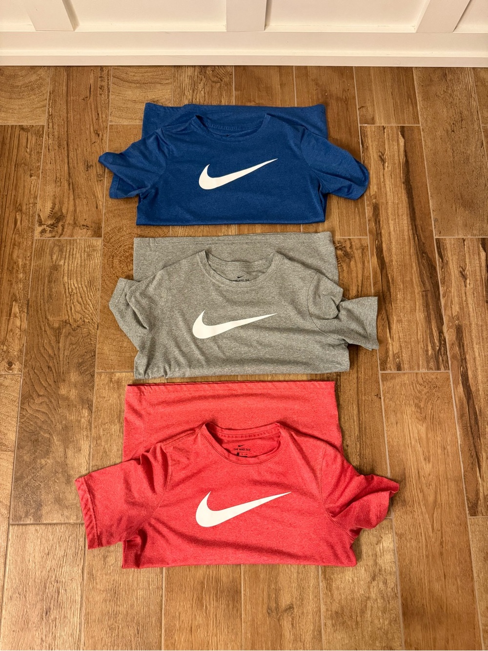 Nike Kids Short-Sleeve Tee Pack - Blue, Gray, Red with White Swoosh